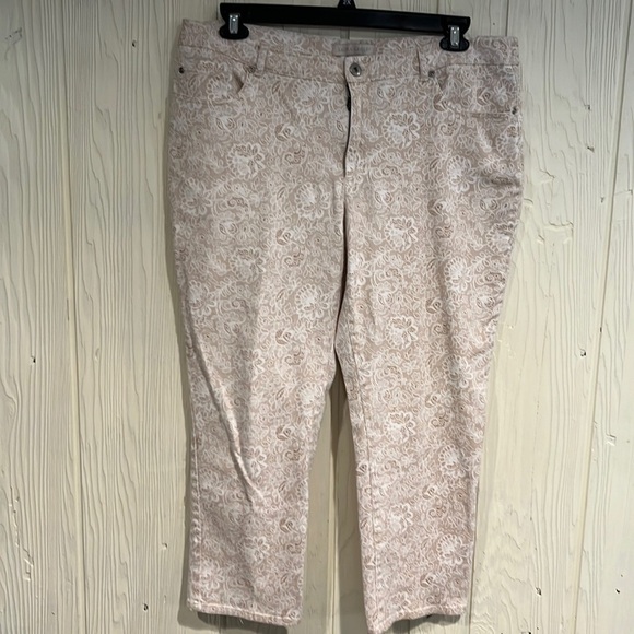 Laura Ashley Crop Pants Size 16 Five Pocket Style - Picture 1 of 10